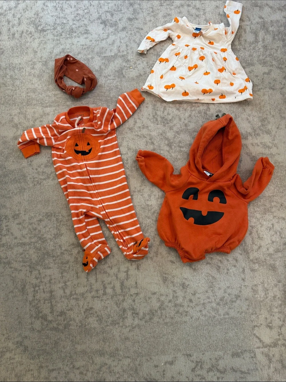 Old Navy Orange and Cream Pumpkin Halloween Outfit Set